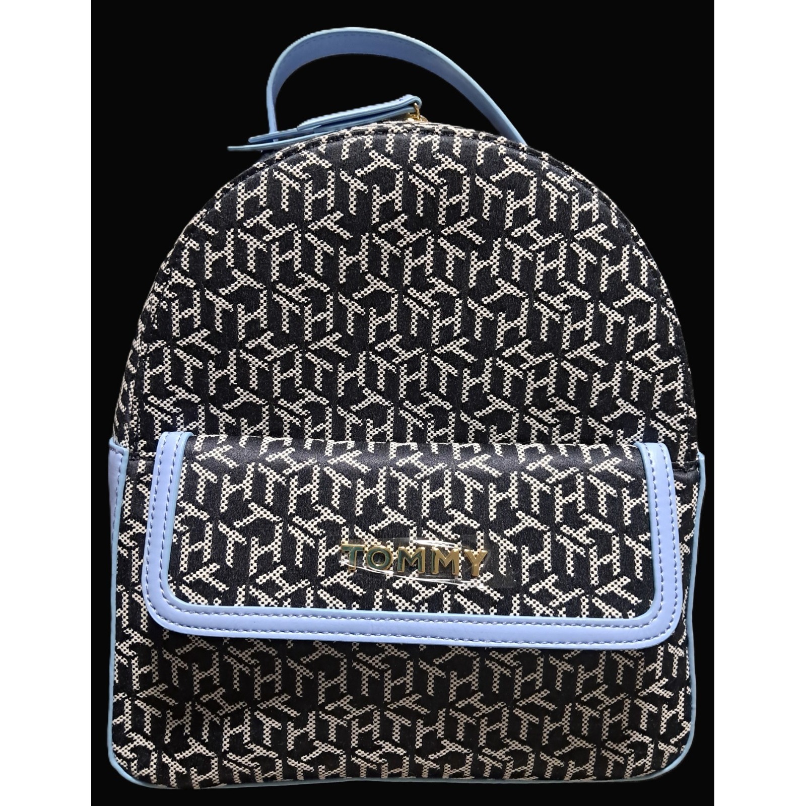 Tommy Hilfiger Classic Monogram With Pop Of Color, Backpack, Black And White